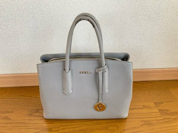 フルラ FURLA ハンドバッグ ショルダーバッグ レザー グレー 灰色