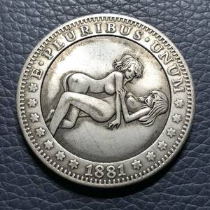 外国古銭 アメリカ 1881年 裸女　ONE DOLLAR イーグル　一円銀貨　大型銀貨 貿易銀 古銭 希少