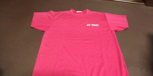 YONEX pink, white, short sleeves stretch tops size S
