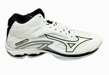 美品 ミズノ MIZUNO V1GA225009 27.5cm ホワイト ウエーブライトニング Z7 ワイド 3E バレーボール 幅広 軽量 シューズ WIDE WHITE USED品_画像4