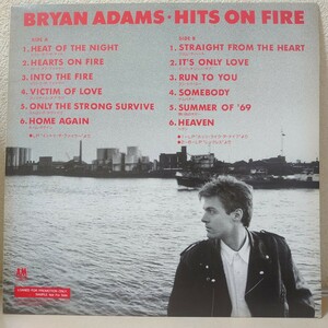 LP☆ブライアン・アダムス/HITS ON FIRE［PROMOTION ONLY/Sample Not For Sale/B-1102/Bryan Adams］