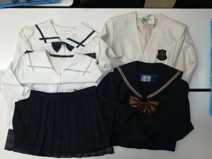 岡山県[岡山南高等学校]　女子制服　160A　冬服上下・白ジャケット・夏服上下　卒業生保管品 President　8点フルセット