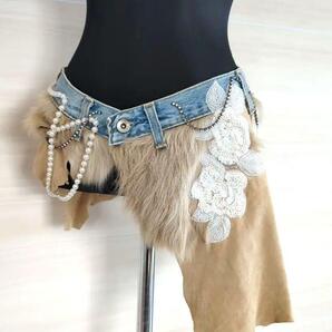 インポート/セレクトショップ購入/Lamis Khamis/変形ベルト/豪華ビジュー付/異素材変形ベルト/リメイクデニム/リーバイス/LEVI'S/リメイク/