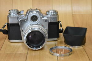 うぶ品　Contarex ZEISS IKON カメラ、Carl Zeiss Planar 1:1.4 f=55mm 超希少レンズ　B56 f50-135mm フード付　未確認 未整備品　ジャンク