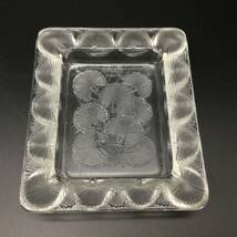 【3361】LALIQUE ラリック クリスタルガラス 灰皿 アッシュトレイ 小物入れ イチョウ柄？銀杏 葉 ヴィンテージ_画像1