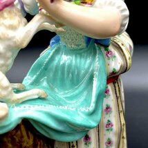 アシエ シェーンハイト原型 マイセン フィギュリン 羊飼いの女性 Meissen カップル 1777年 一級品 ボタン剣 フィギュア 人形 置物_画像7