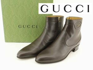 25万新品◆8=27cm◆GUCCI グッチ GGマーモントロゴ サイドジップヒールブーツ1円