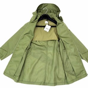 27万新品◆40◆BURBERRYバーバリー◆カーキ系 BBOXロゴ フード・ベルト付きフロントジップナイロンコート 1円の画像4