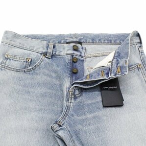 12万新品◆29◆SAINT LAURENT 日本製 SLIM FIT ウォッシュ加工デニムジーンズ HAWAII BLUE ㈱ケリング【サンローラン】1円の画像4