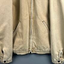 Wm195 80s VINTAGE USA製 Dickies ディッキーズ デトロイトジャケット ダック地 内側ブランケット ベージュ ボロ 襤褸 メンズ_画像4