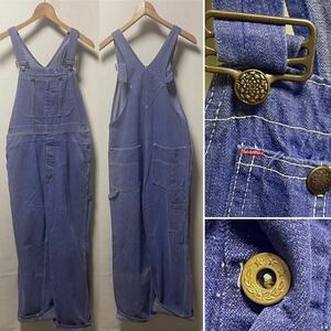 1960s Unknown Denim Overall Made in USA. Size 32-34
