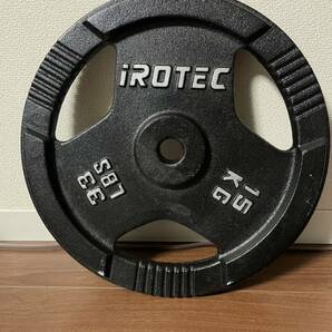 【未使用】IROTEC アイロテック バーベル 15kg×1枚/筋トレ プレート ウエイトトレーニング器具 パワーラック用【単品】の画像2