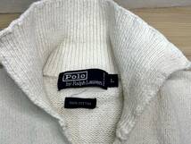 [2797] 中古 POLO by RALPH LAUREN 100% コットン 綿 襟付きセーター 白 ホワイト メンズ Lサイズ　ポロラルフローレン_画像2