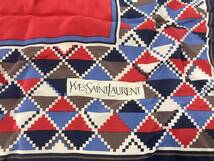 ★YVES SAINT LAURENT イヴサンローラン★ 絹100％ 70×70 大判 総柄 スカーフ ストール 激安 格安 シルク イブサンローラン_画像6