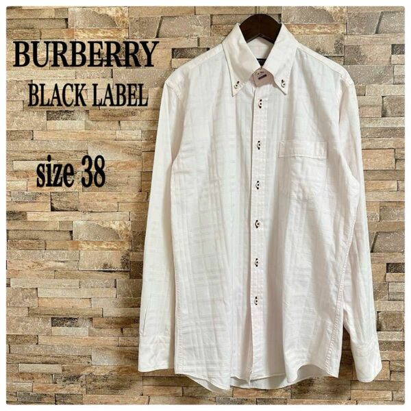 BURBERRY BLACK LABEL 長袖シャツ ボタンダウン薄ピンク38M