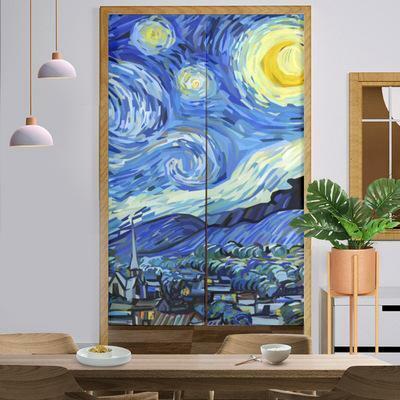 シャワーカーテン 暖簾 のれん 目隠しカーテン ゴッホ 65 × 90cm