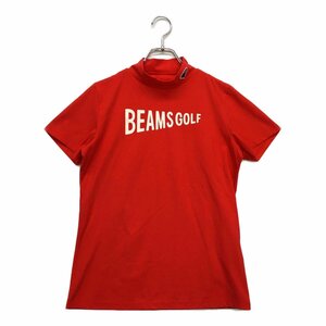 coco★ビームスゴルフ★BEAMS★半袖モックネックシャツ★ハイネック★赤/レッド★M★中古※レターパックプラス発送可★87811