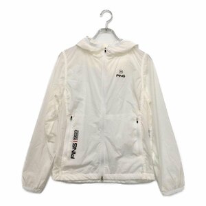 coco* pin *PING* long sleeve double Zip Parker * thin * with logo * white / white *M* used * letter pack post service plus shipping possible *87817