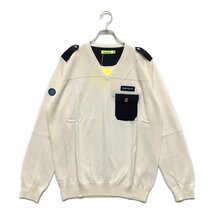 coco★新品★ビバハート★長袖Vネックニット★セーター★ミリタリー風★白★ホワイト★52(LL)※レターパックプラス発送可★88107_画像1