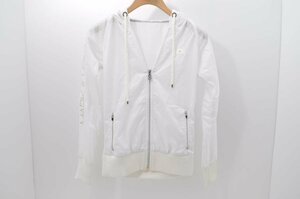 coco* Mark &rona* long sleeve V neck blouson * outer * full Zip * mesh lining * white *S* used * letter pack post service plus shipping possible *74105