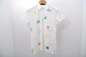 coco★ポロゴルフ★POLO GOLF★半袖ポロシャツ★白★ホワイト/総柄★S★中古※ネコパケ発送可★75463