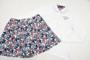 coco★コーディネートセット★23区★長袖ポロ×フレアショートパンツ★白★ホワイト★1(M)★中古※レターパックプラス発送可★74583