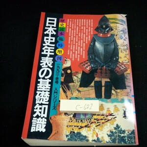 c-622 日本史年表の基礎知識 歴史読本 臨時増刊 1993年発行 冬号 入門シリーズ 新人物往来社 基本年表 特殊年表 文化※3 