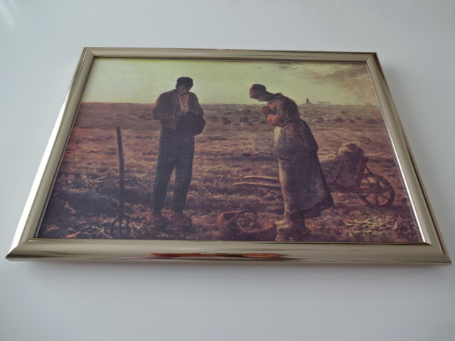 Art frame § A4 frame (selectable) with photo poster § Jean-Francois Millet § The Angelus § Painting, Barbizon School, France, antique style, furniture, interior, Interior accessories, others