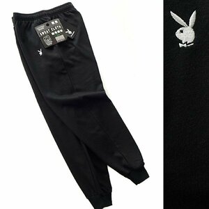 新品 プレイボーイ 裏毛 刺繍 スウェット パンツ L 黒【33056_99】 PLAYBOY メンズ スエット イージーパンツ ジョガーパンツ