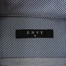 新品 山喜 エンビオム トリコット ニット ジャージー カッタウェイ シャツ M 白紺 【HJW409_70】 ENVY HOMME メンズ 長袖 イージーケア_画像9