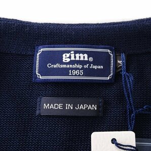 新品 gim ジム 日本製 前開き コットン ニット ベスト M 紺白 【I49651】 メンズ Sweaterie ジム ジレ カーディガンの画像8