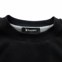 新品 プレイボーイ 裏毛 刺繍 スウェット L 黒【33054_99】 PLAYBOY メンズ クルーネック トレーナー スエット プルオーバー_画像3