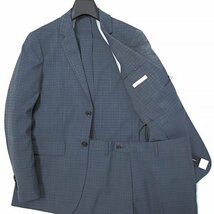 新品 スーツカンパニー SOLOTEX DRY 春夏 ウール スーツ A6 (L) 青 灰 【J47414】 175-6D メンズ COMMUTECH セットアップ_画像2