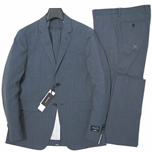 新品 スーツカンパニー SOLOTEX DRY 春夏 ウール スーツ A7 (LL) 青 灰 【J43826】 180-6D メンズ COMMUTECH セットアップ