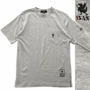 新品 MR.VAN ミスターヴァン 2023春夏 新作 ロゴ刺繍 半袖 Tシャツ L グレー 【va1732030_97】 メンズ カットソー ポケット ポケT 丸首