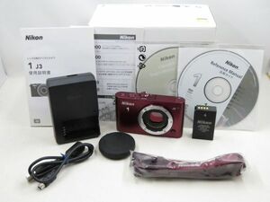 [15054W5]★極上美品★NIKON 1 J3 レッド ボディ 元箱付き