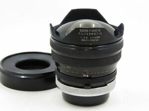 [21948Y3]★完動品★SIGMA FISHEYE FILTERMATIC 16mm F2.8 MULTI-COATED CanonFD フード付き