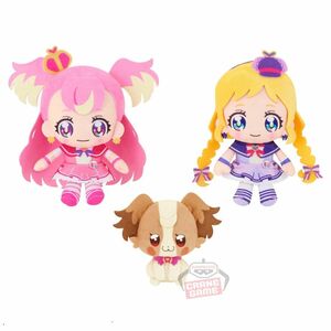 わんだふるぷりきゅあ！ コロっとまんまる プリフェイスぬいぐるみ〈キュアワンダフル・キュアフレンディ・犬飼こむぎ〉3種セット