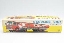 ガソリントラック GASOLINE CAR ゼンマイ式 WIND-UP TOY Mobilgas ブリキ おもちゃ 箱あり 20789270_画像8