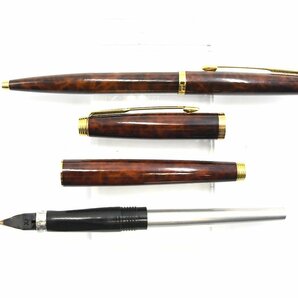 PARKER パーカー Laque ラクエ ブラウンマーブル 14K-585 XF 万年筆 ボールペン セット 20775294の画像3