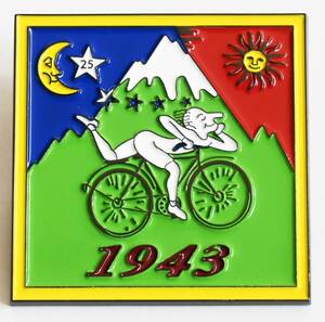 新品/即決【1943 -The Bicycle Day】ピンバッジ/バッジ/Albert Hofmann/ACID/LSD/サイケデリック/アメリカ買付/バイシクルデイ/ar-2311-20
