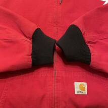 【サイズ 2XL】 Carhartt アクティブ ジャケット ビンテージ アメリカ古着 カーハート 90s パーカー 赤 中綿 コットンリップストップ_画像8