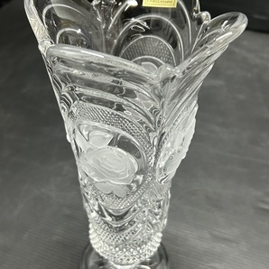未使用美品 クリスタルガラス 花瓶/フラワーベース 2種セット KAMEI GLASS/カメイガラス KAGAMI CRYSTAL/カガミクリスタル 花器/花入の画像4