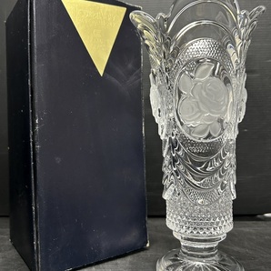 未使用美品 クリスタルガラス 花瓶/フラワーベース 2種セット KAMEI GLASS/カメイガラス KAGAMI CRYSTAL/カガミクリスタル 花器/花入の画像2