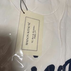 ★メゾンキツネ Maison Kitsune Mサイズ 半袖 Tシャツ ロゴ 男女兼用 ホワイトの画像4