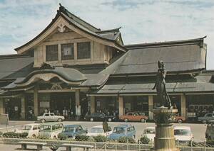 ☆◎ 善光寺【長野駅】◎【改築前の仏閣型駅舎】如是姫像 ◇絵葉書◇鉄道◇長野県◇美品◇ 