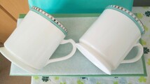 ティファニー TIFFANY ブルーボックス ペア マグカップ プラチナブルーバンド ブランド ブルーリボン 食器_画像2