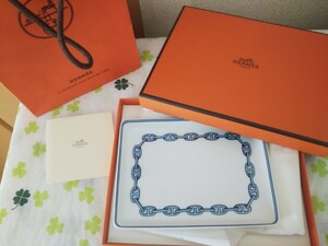 エルメス HERMES シェーヌダンクル スクエア トレイ プレート トレー 角皿 ブランド 食器 ヘレンド ナルミ ホワイト