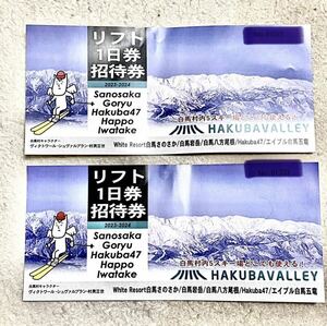 白馬八方尾根、白馬五竜&Hakuba47、岩岳、さのさか等……HAKUBAVALLEY共通リフト優待券×２枚set