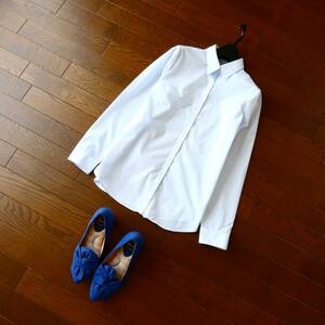PERSON'S パーソンズ 水色 白 ストライプ柄 長袖シャツ ビジネスシャツ 11